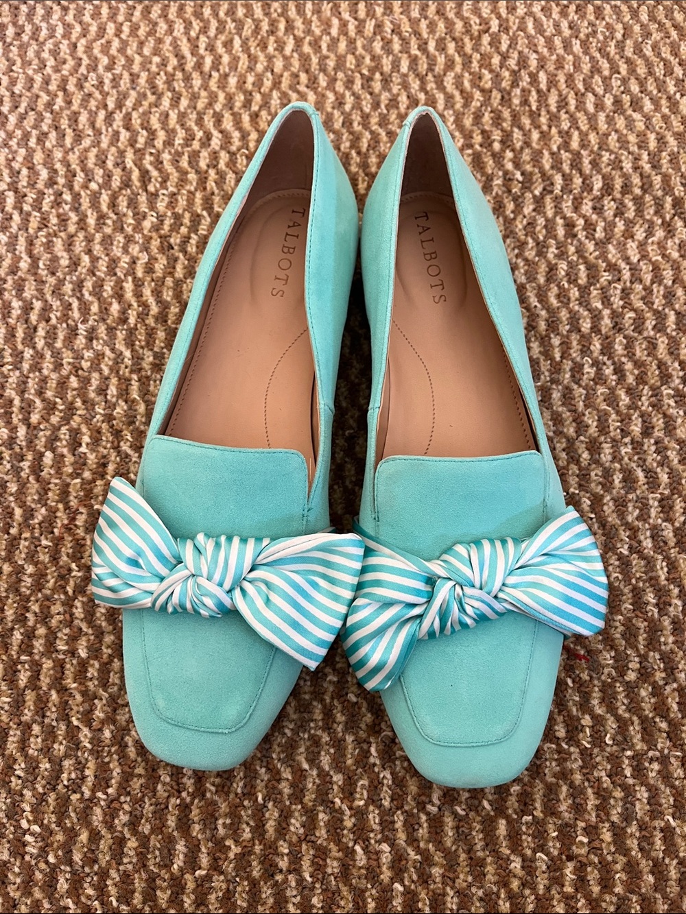 Talbots Turquoise Suede Bow Loafers